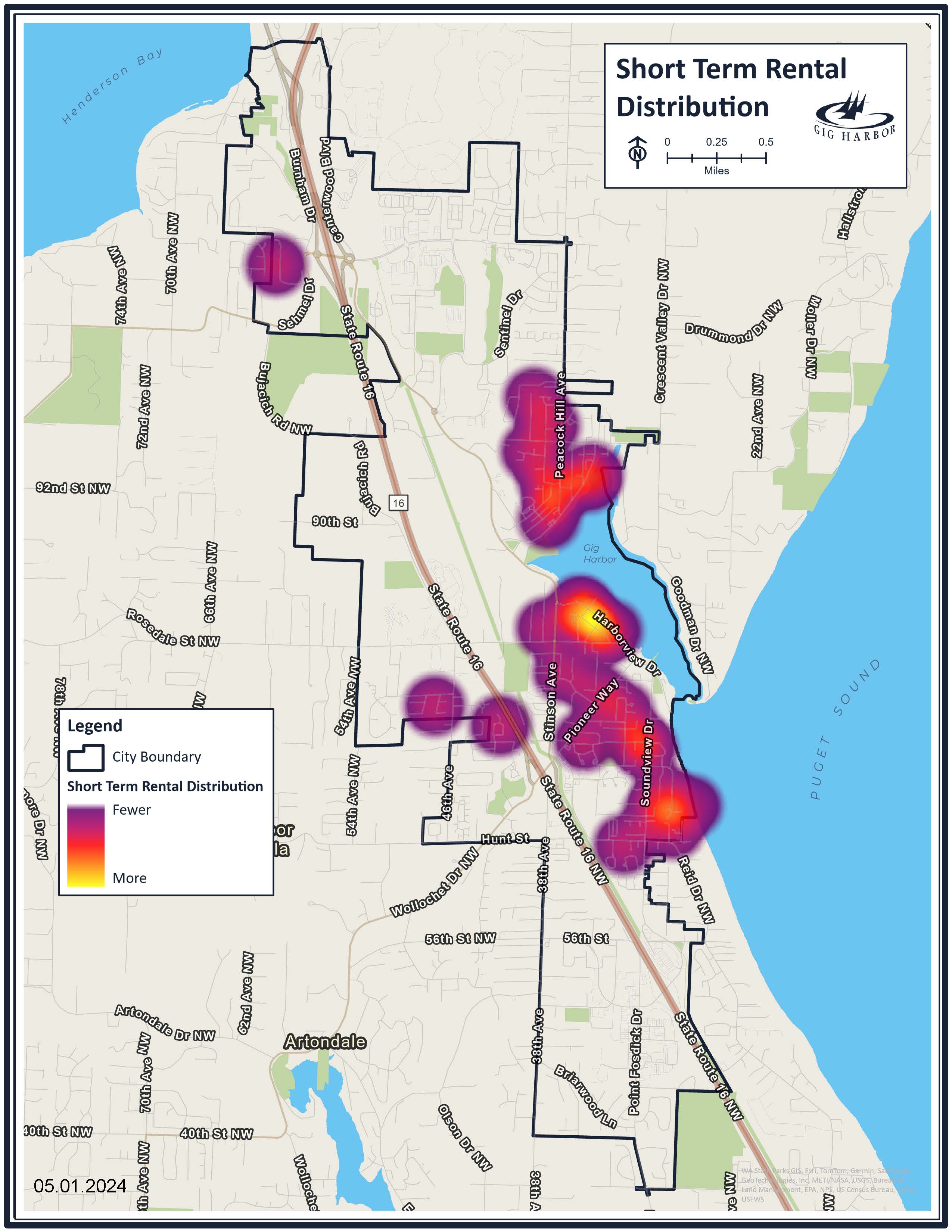 Short-term Rentals Distribution Map